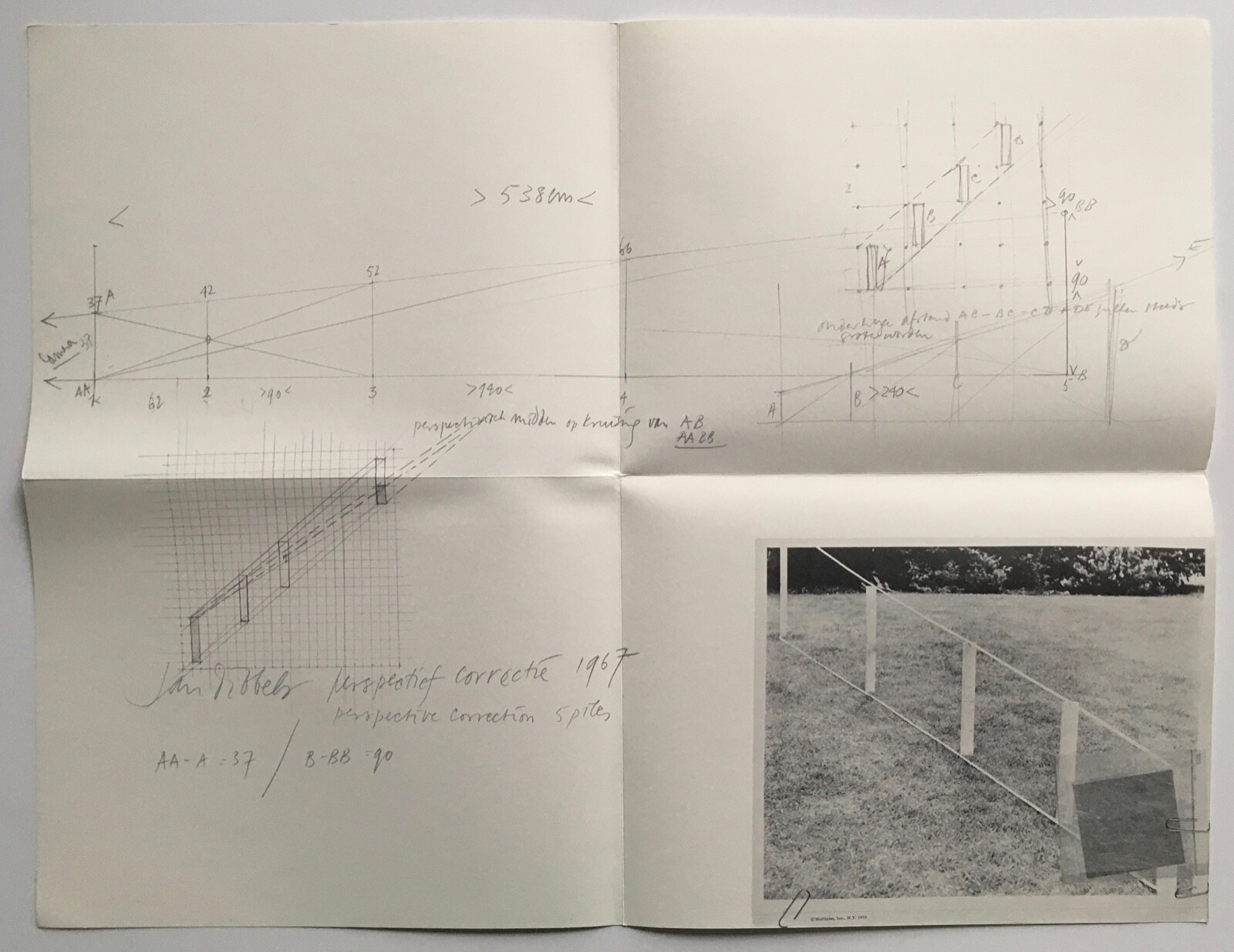 Jan Dibbets　ヤン・ディベッツ Jan Dibbets. Perspective Correction, My Studio I, 2: Square
