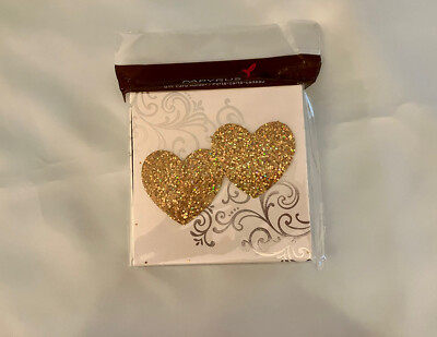 Gift Card Presentation Box, NIP, Papyrus, NYC, Love, Shower, Wedding,Gold Hearts