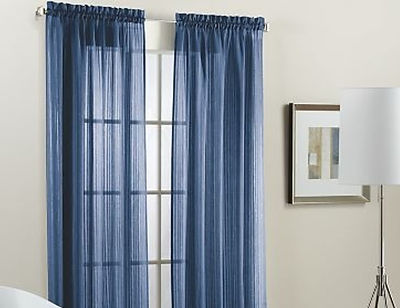 APT 9  - Ripple - Indigo Blue Semi-Sheer 42W x 84H DRAPERY PANEL