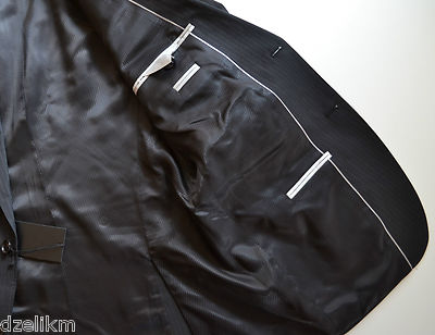 Pre-owned Hugo Boss Black Label 2-button Trim Slim Fit Stripe Luxurious Business Suit
