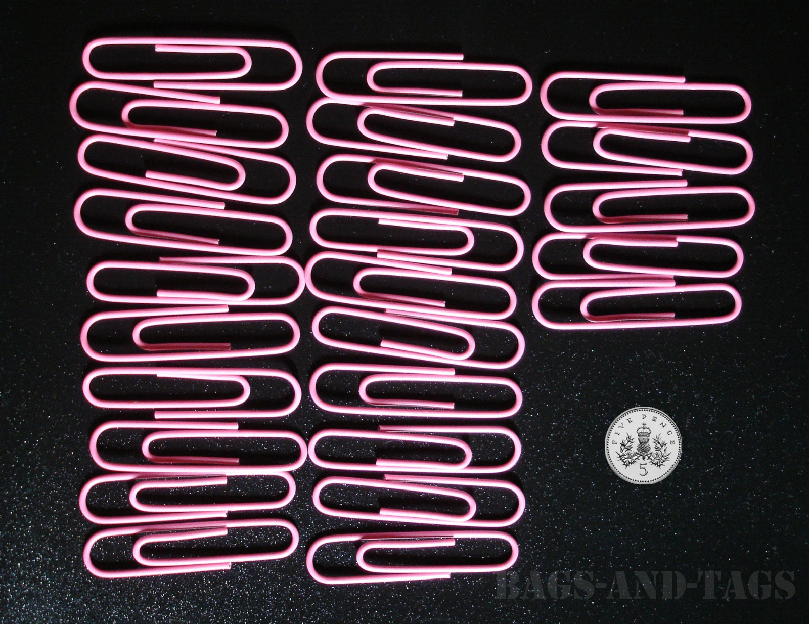 25 PINK Extra Large 50mm Paper Clips Giant Plastic Covered Jumbo