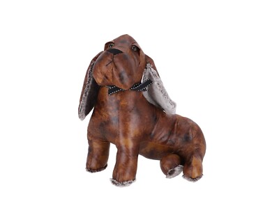 Butoir de Porte En Style Pays Chic Forme Chien Cuir Simili Idée Cadeau Meubles