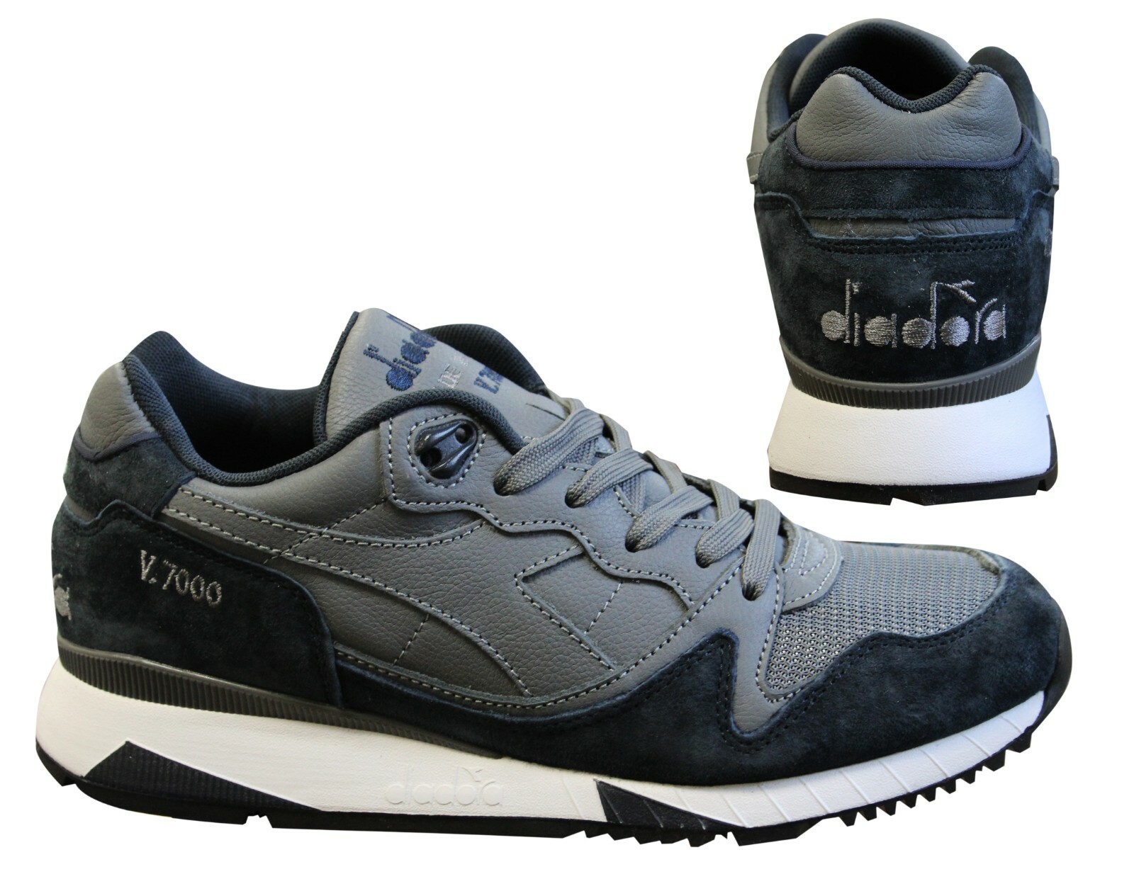 Diadora V7000 Italia Camoscio Grigio Pizzo Blu Scarpe Sportive Uomo C6282 B0C | eBay