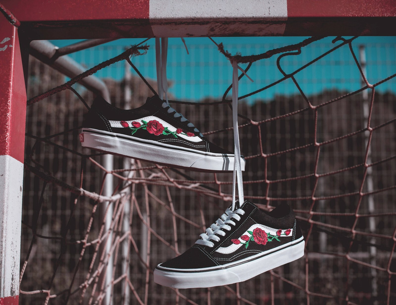 VANS VANS OLD SKOOL CUSTOM 'ROSE' PATCH [EUR 34.5-48] UNISEX BLUMEN ROSEN SNEAKER