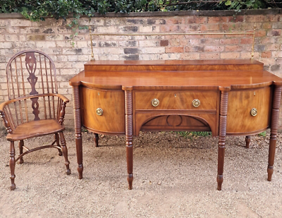 Original Antique Regency Figured Mahogany Sideboard