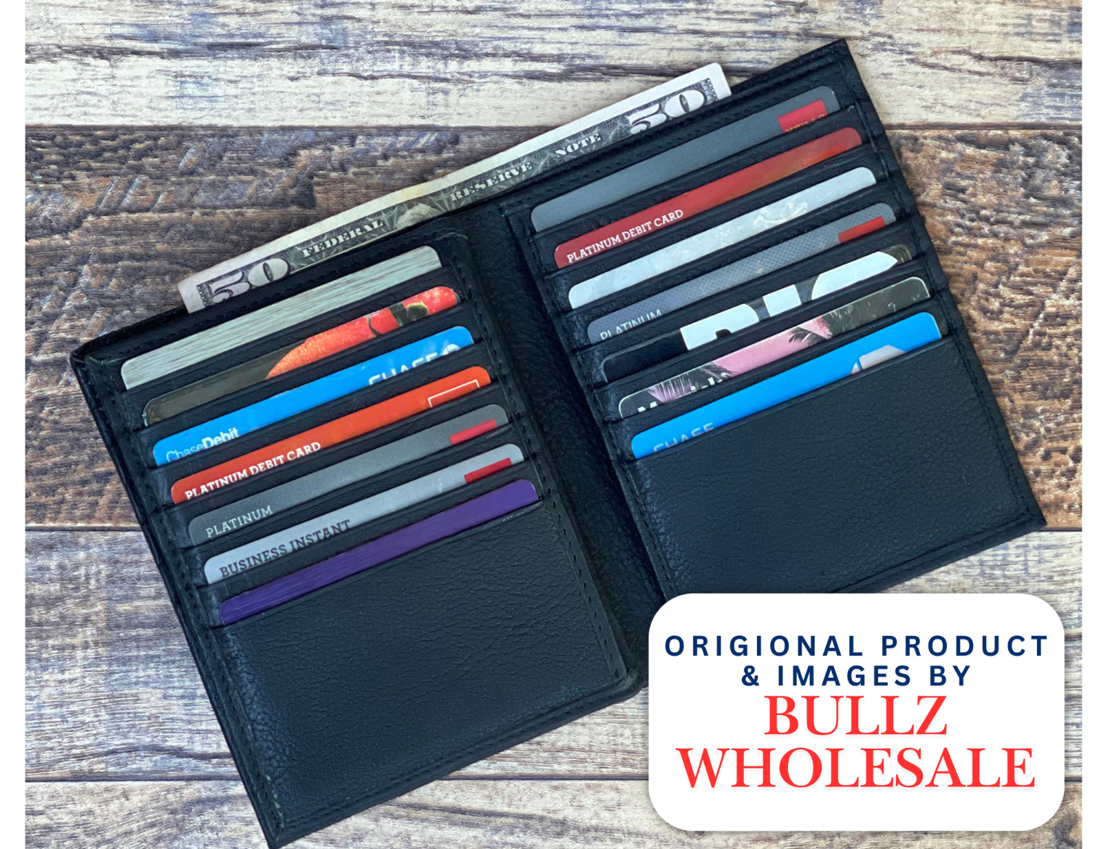 Men's Genuine Leather Bifold Wallet Hipster Credit Card ID Holder RFID Blocking