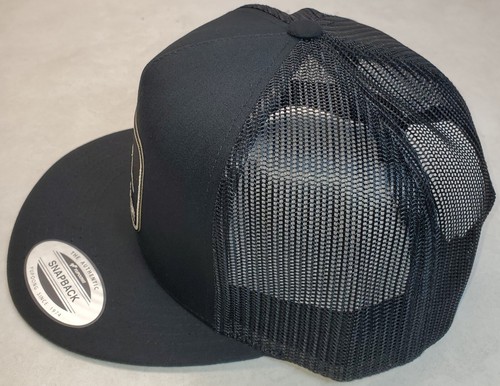 John Deere Black Patch on Yupoong Trucker Hat / YP Classic 6006 Snapback Black