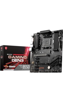 MSI B550 Gaming GEN3 AM4 ATX MB 4xDDR4 6xPCIE 1xM.1 HDMI 1 DVI RAID LAN 6xSATAII