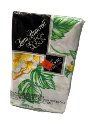 Vintage Lady Pepperell Pillowcases Standard Yellow Roses Set Of 2