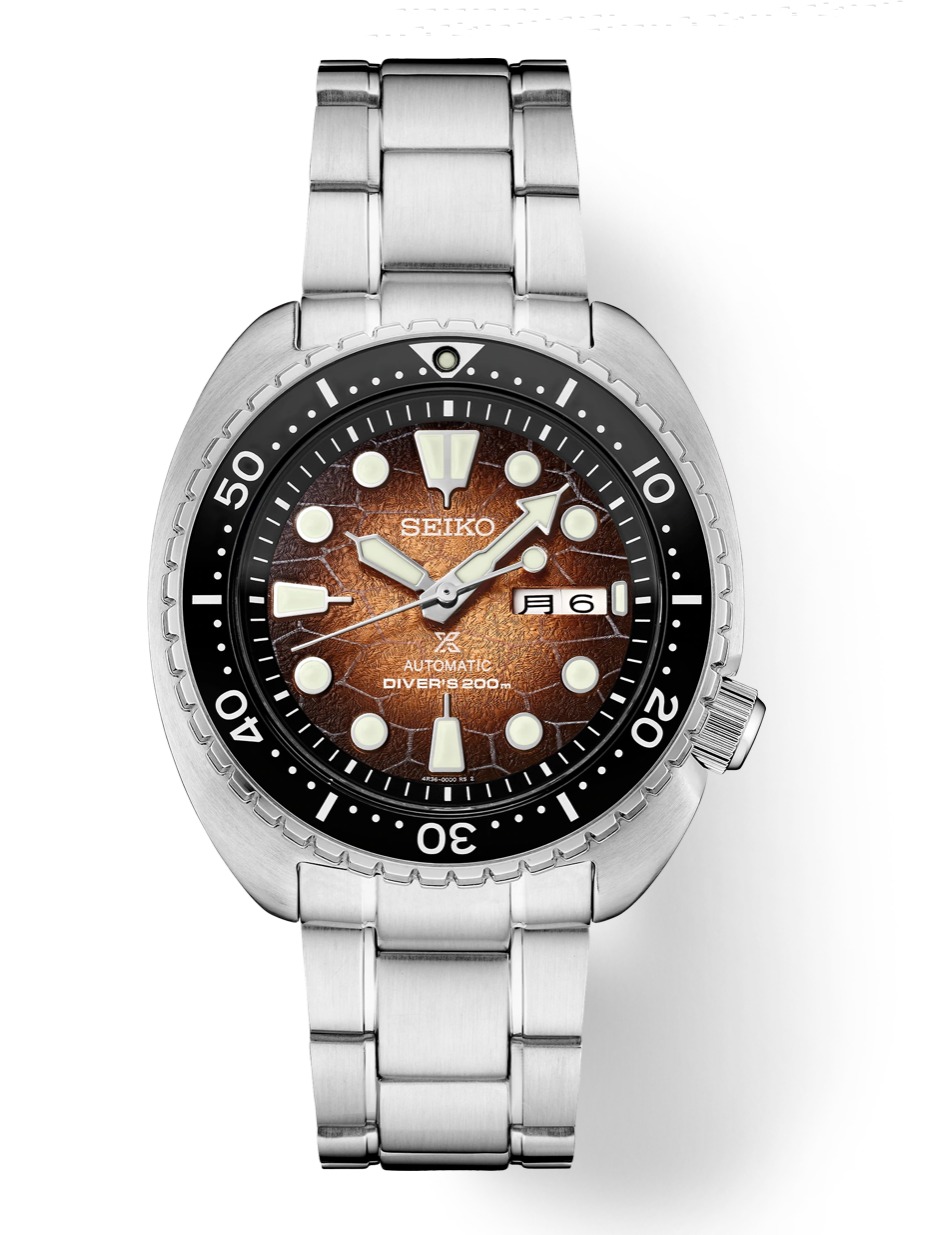 Pre-owned Seiko Srph55 Prospex Turtle Divers 200 M With Extra Brown Band