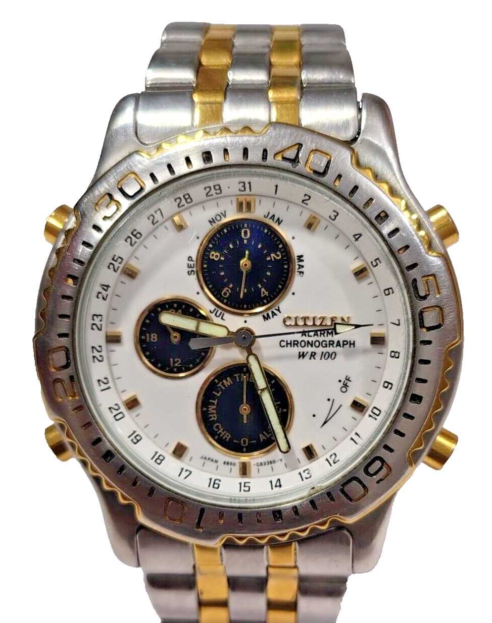 CITIZEN × BEAMS デジアナ 腕時計 ブラック × カーキ シチズン アテッサ ブラックチタン ムーンフェイズ ルナ
