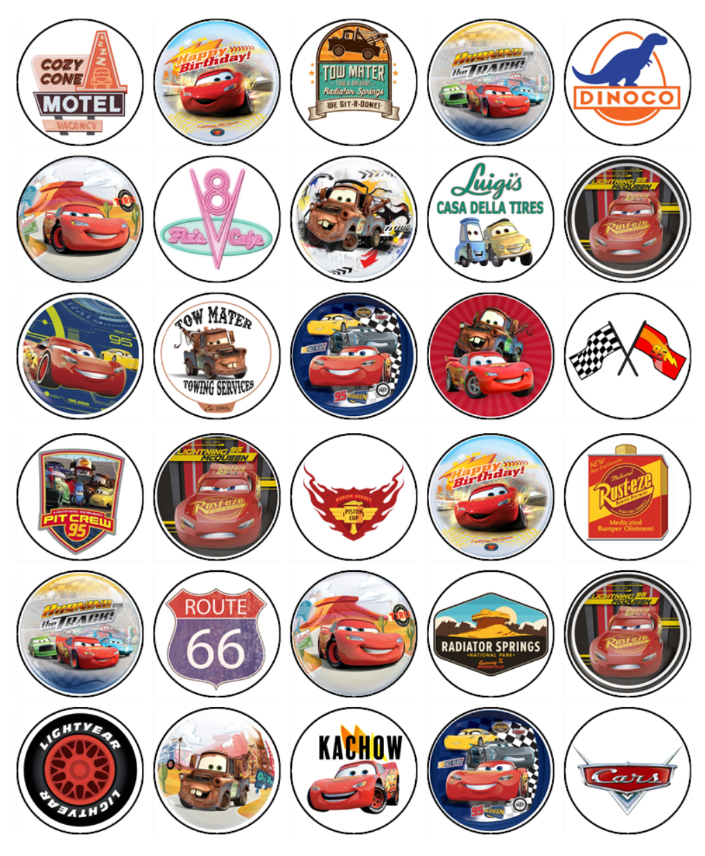 Disney Cars Cupcake Toppers Free Printables