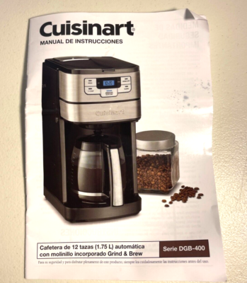 Instructions for hot sale cuisinart coffee maker