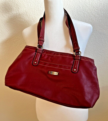 Laura Scott Genuine Red Leather Medium Size Satchel, Shoulder bag, Purse |  eBay