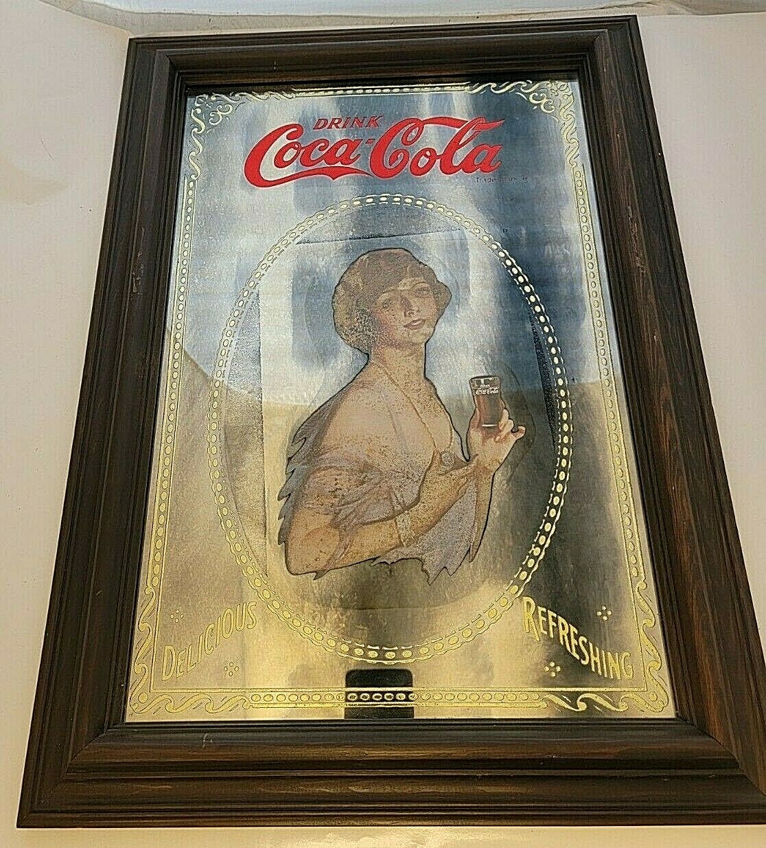 Coca-Cola 鏡 Coca Cola パブサインミラー COCA-COLA ICE COLD コカコーラ