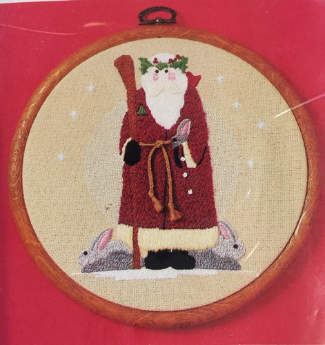 Sunset Stitchery Crewel Kit Santa Of The Forest with 6