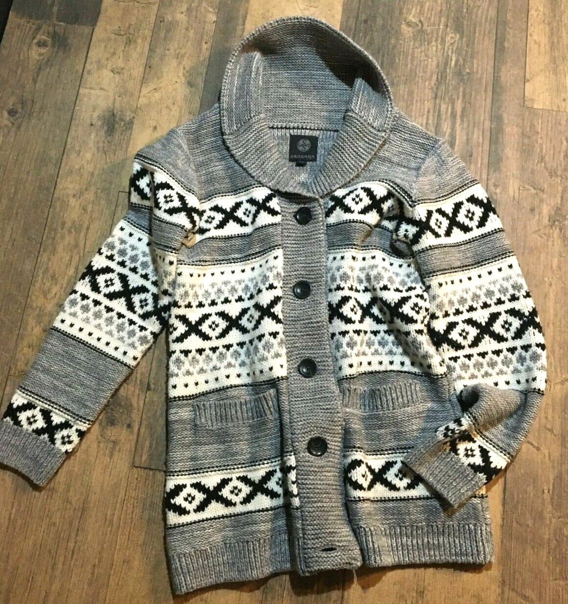 Sansara Woman's M Cardigan Knit Sweater WOOL BLEND Jacket Sansara Woman's M Cardigan Knit Sweater WOOL BLEND Jacket