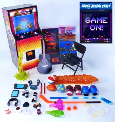 Super Action Stuff Cats w/ Knives Arcade Game On! 1/12 Action Figure Accessories