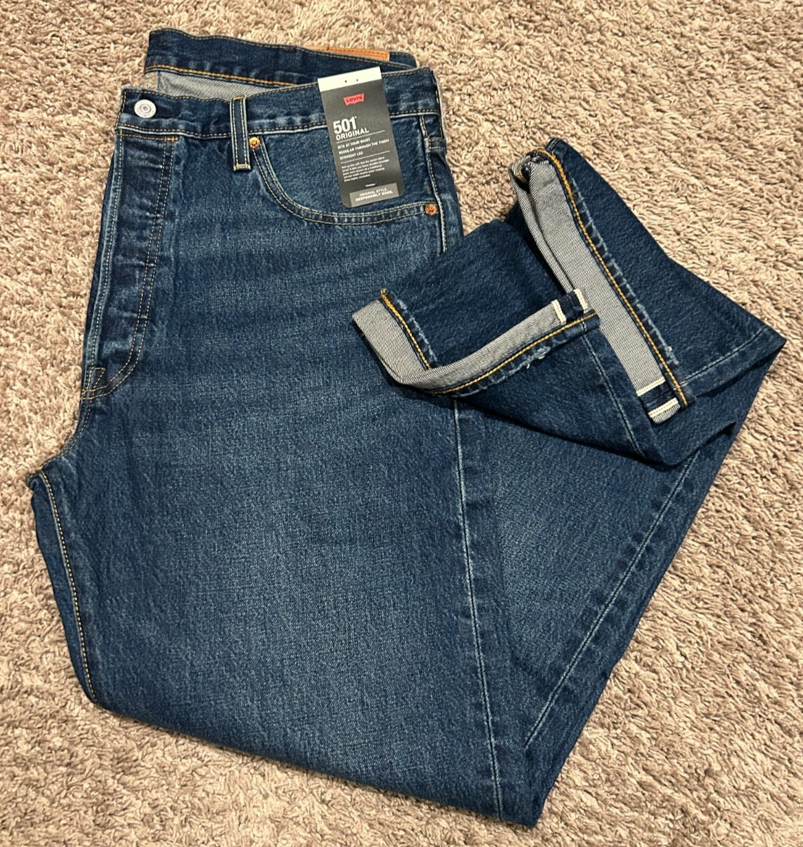 LEVI’S / 501 PREMIUM selvedge denim Levi's Premium 501 Original Fit Selvedge Jeans 100% Cotton Sizes