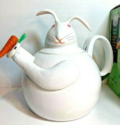 Vintage Copco Mr Rabbit Bunny Harmonic Enamel Tea Kettle 