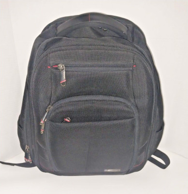 Samsonite Backpack TSA Checkpoint Friendly Black Canvas Laptop Bag Many Pockets