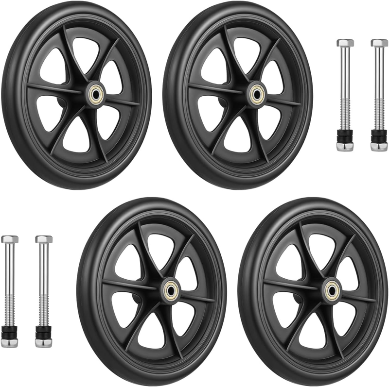 Heavy Duty Universal Wheelchair Front Wheels Replacement Kit with 4 Non-Slip Cas