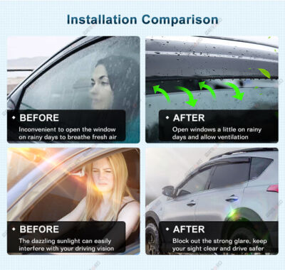 For 2013-2018 Toyota RAV4 Mugen Style Window Visors Rain Sun Deflectors Guards