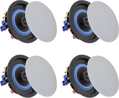 Herdio 4'' 160W Bluetooth Ceiling Speakers Living Room Kitchen Speakers 2 Pairs