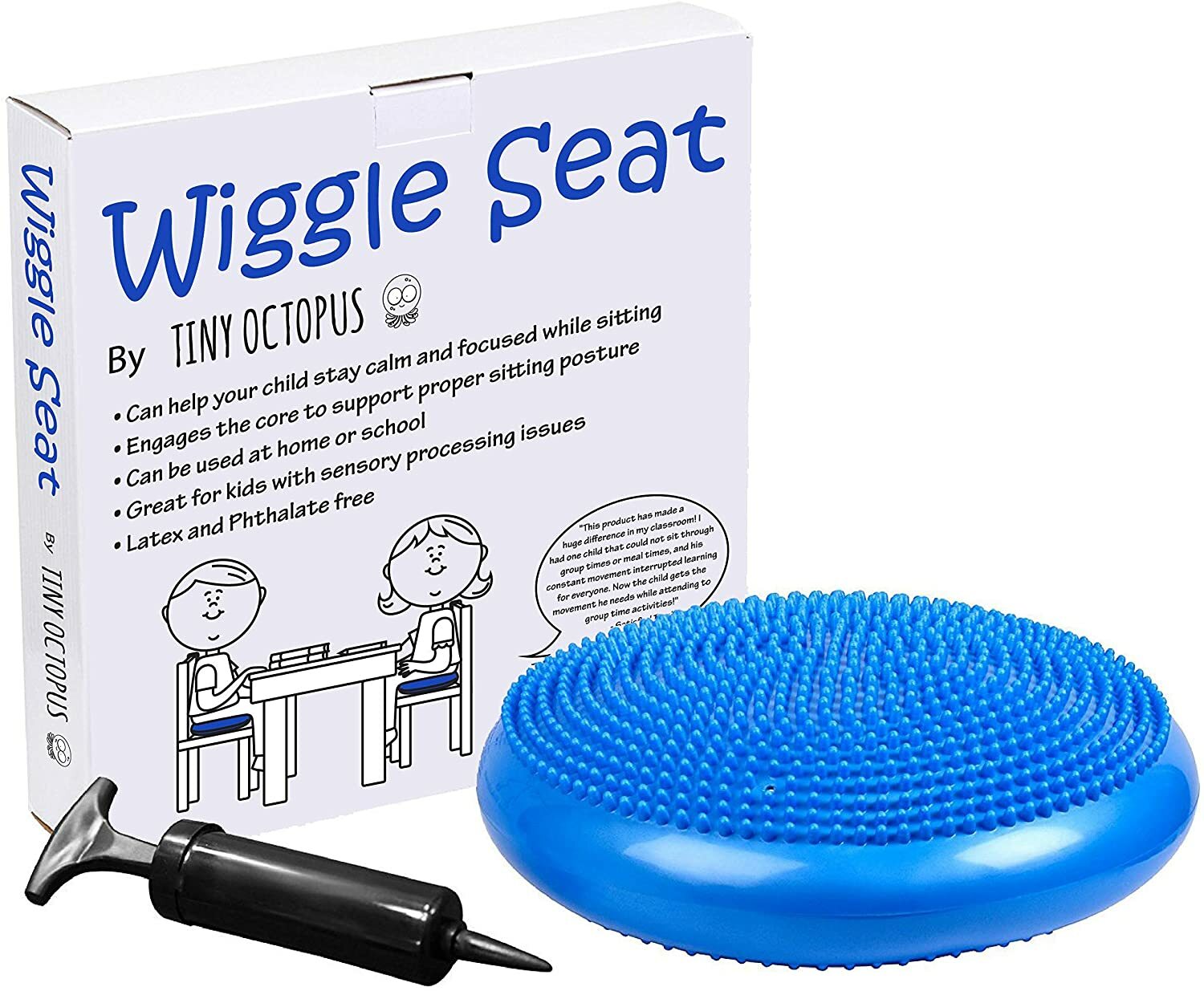 Pump Wiggle Seat For Sensory Kids Inflatable Wobble Cushion