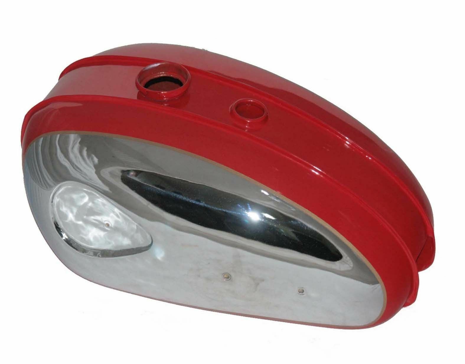 For 1960 BSA C15 B40 SS80 SS90 Red Painted & Chrome Petrol Tank Reproduction 