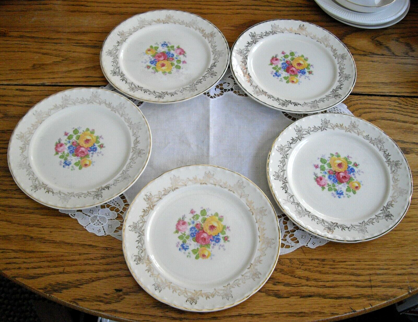 Vintage Crooksville China Flowers Gold 7 1/8 Vintage Crooksville China Flowers Gold 7 1/8