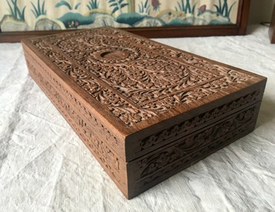 Sandalwood Carved Baby Krishna Statue with Unique Base