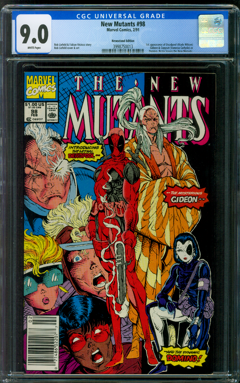New Mutants 98 CGC 9.0 Newsstand Ed 1st Deadpool Rob Liefeld