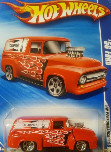 Hot Wheels '56 Ford F-100 Panel Red Champion 1:64 Scale