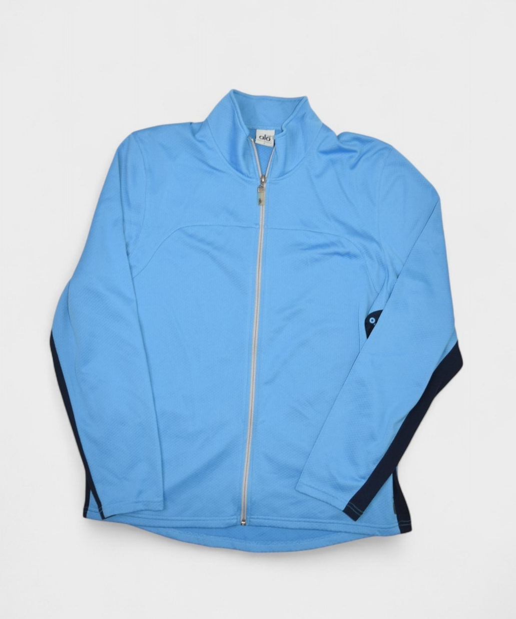 Alo Jacket Mens L Blue Coolfit Full Zip Athletic Track Yoga