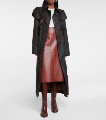 CHLOÉ x Barbour Dany Waxed Cotton Trench Coat Midi Shoulder