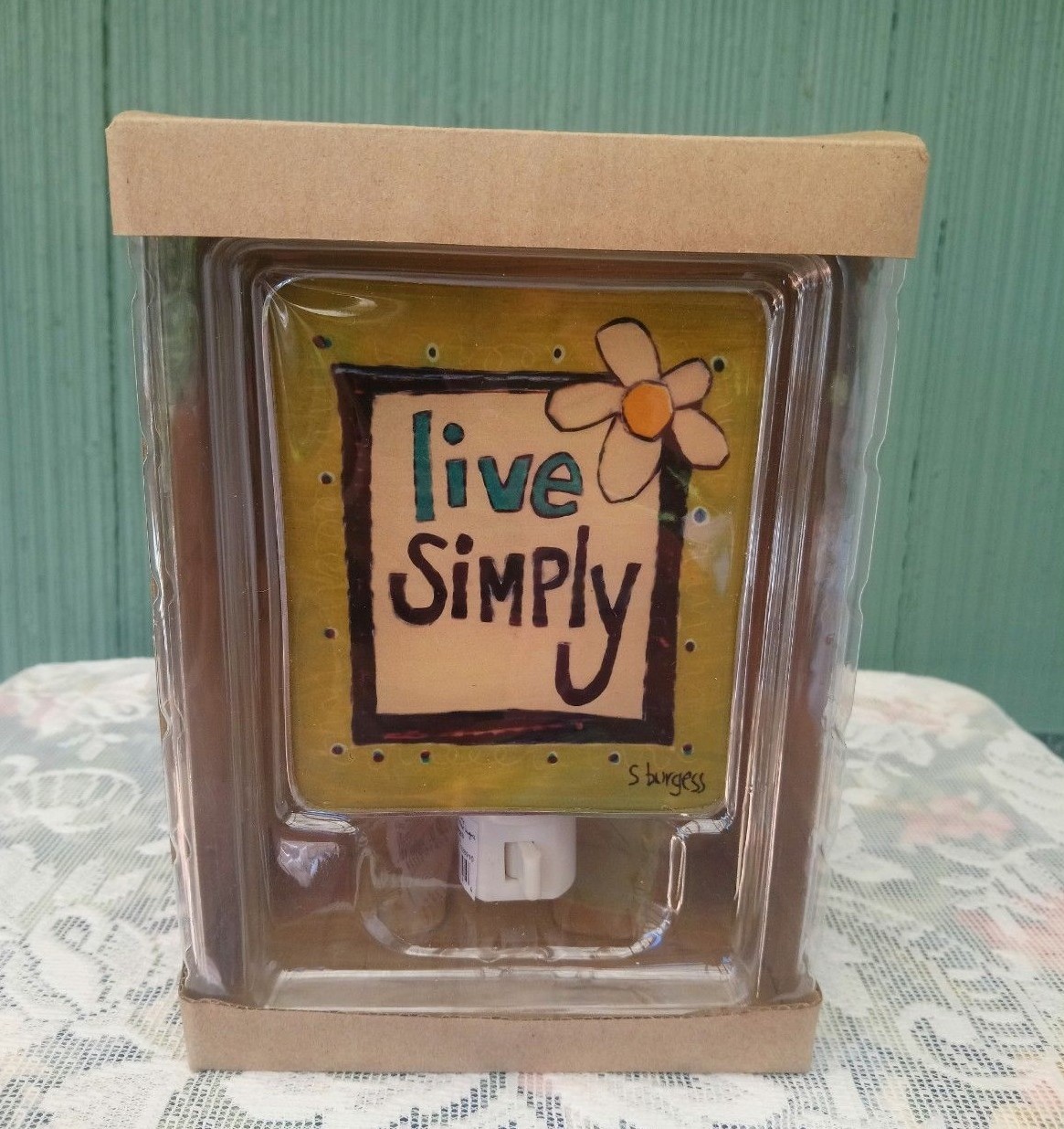 Painted Peace NightLight W/ Bulb Live Simply By Stephanie Burgess Home Decor
