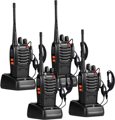 4 Pack Set Long Range Walkie Talkie 50 Mile Two Way Radio Charge Waterproof