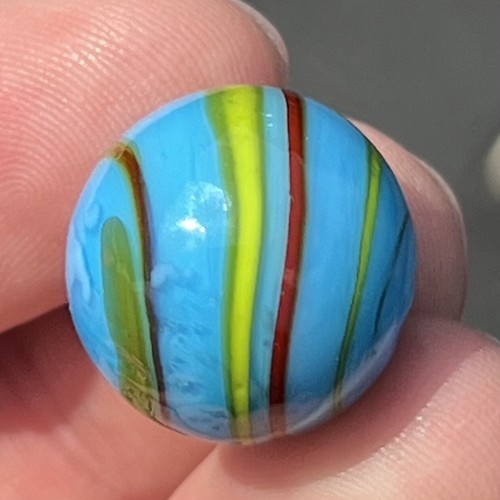 その他 MARBLES Vintage Handmade .61” Superman Colors Glass Swirl Marble