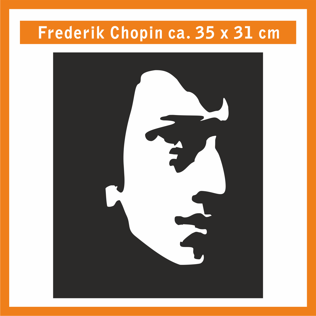 FREDERIK CHOPIN Wandtatoo, ca. 35 x 31 cm, Hochleistungsfolie mit Montagepapier