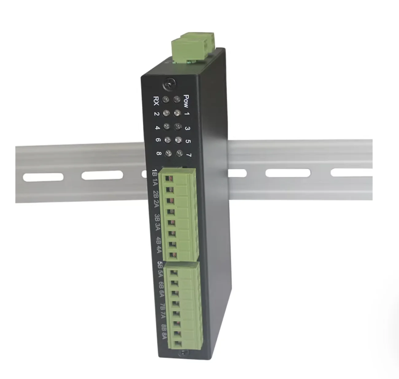 8 Port RS485 Hub 1-to-8-port Repeater Industrial Grade Splitter Din-rail Sharer