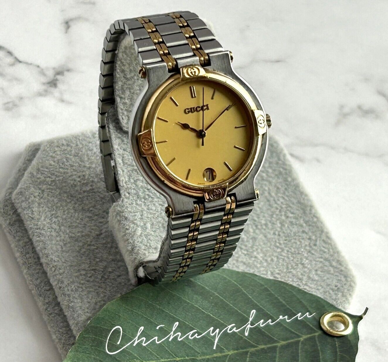 Vintage GUCCI 9000M Gold Dial Silver-Gold Quartz Watch | eBay Vintage GUCCI 9000M Gold Dial Silver-Gold Quartz Watch | eBay