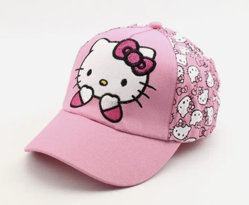 Girls Kids PINK SANRIO HELLO KITTY Embroidered Baseball HAT