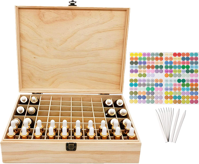 Wooden Storage Box Travel Display Presentation, Holds 56 Bottles &