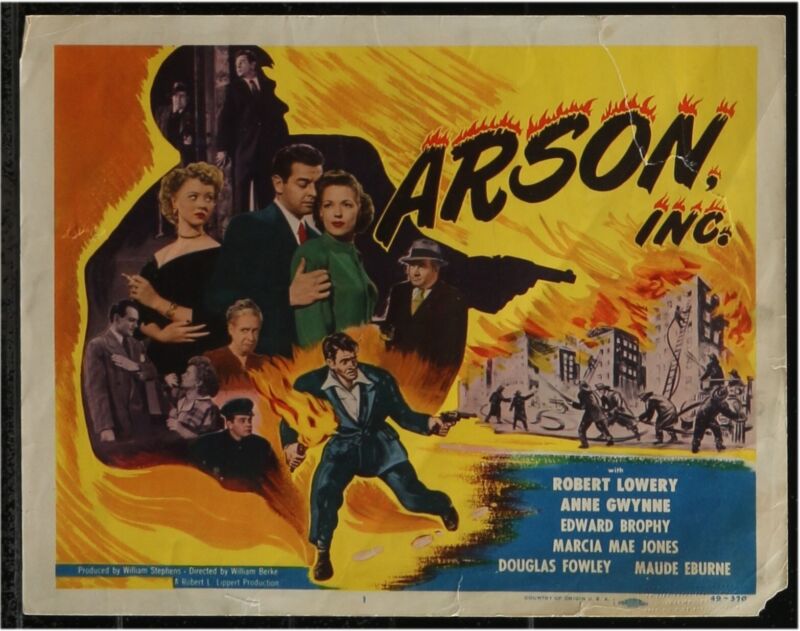 Arson, Inc. (1949) original movie title card - crime - thriller - film-noir