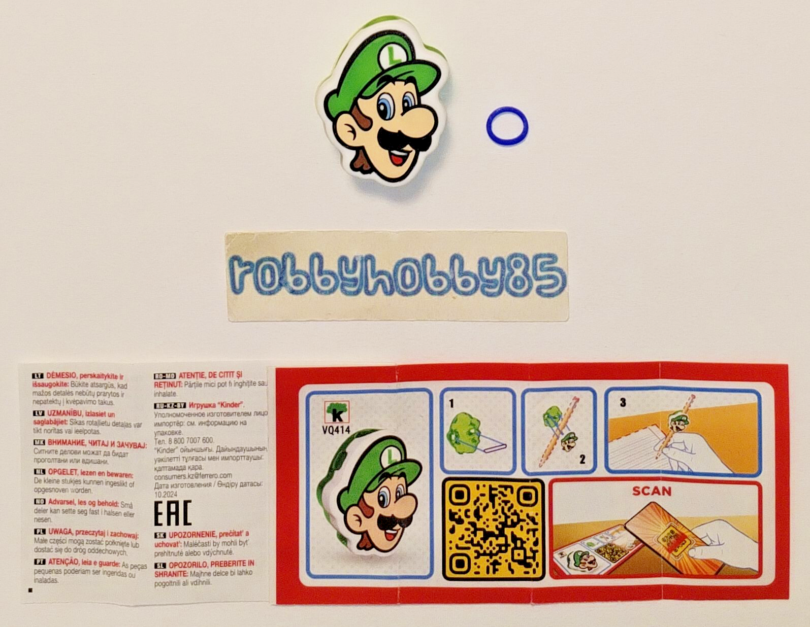 VQ414 Luigi Pencil Deco + Paper/BPZ Toys Super Mario Kinder