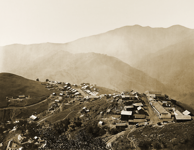 1863 The Town on the Hill, New Almaden, CA Old Photo 8.5" x 11" Reprint