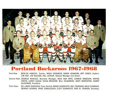1967 1968 PORTLAND BUCKAROOS 8X10 TEAM PHOTO OREGON WHL USA HOCKEY 