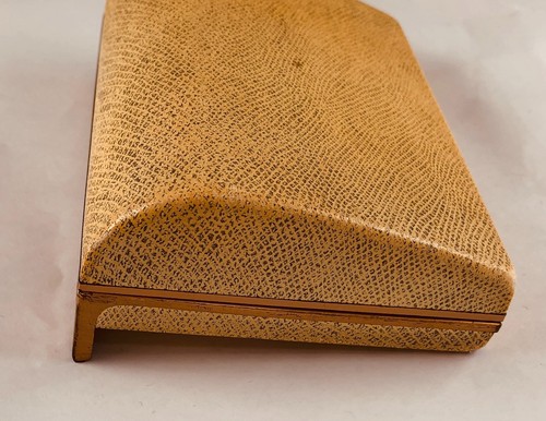 Elgin Vintage Durapower White Faux Snake Skin & Gold Tone Watch Box