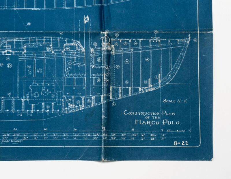 Orig Vintage Boat Ship Yacht Schooner Design Drawing Plan Blueprint #8 Construct